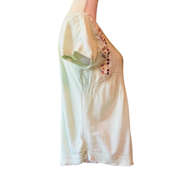 Sundance Mint Green Embroidered Short Sleeve Top with Embroidery Size Small - Picture 6 of 10